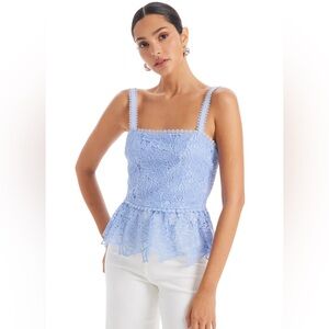 Chic Lace Women’s Top in Light Blue